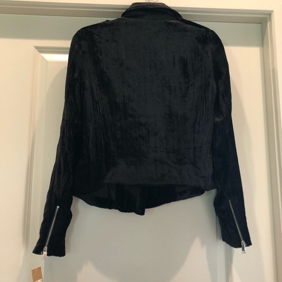Rachel by Rachel Roy Black Velvet Motorcycle Jacket NWT size -M - Picture 6 of 10